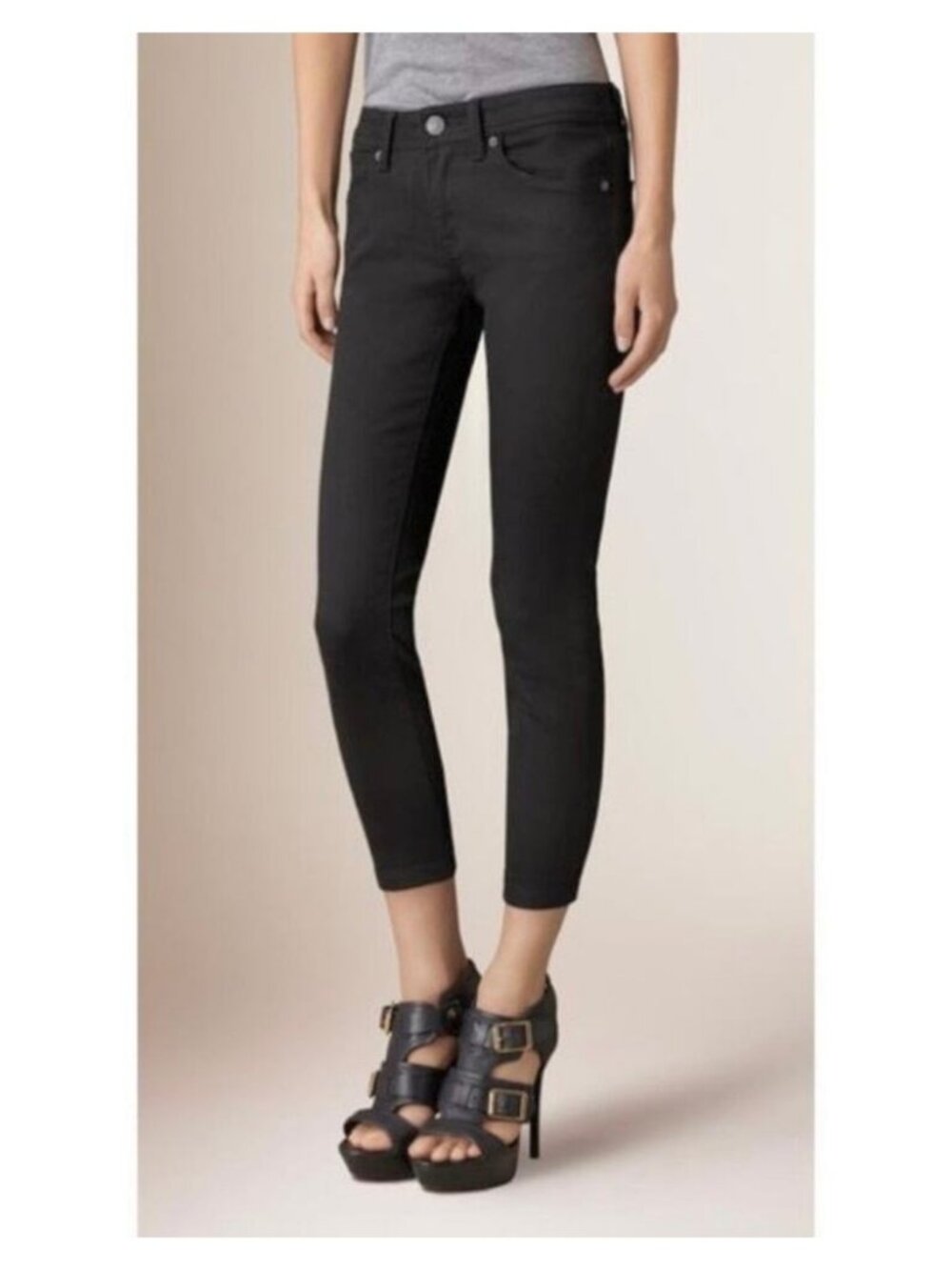BURBERRY Brit Cropped Skinny Women's Jean Women's Size 27 Washed Black